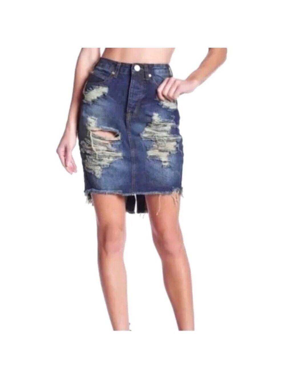 ONE Teaspoon Wilde High Waist Denim Skirt US 26